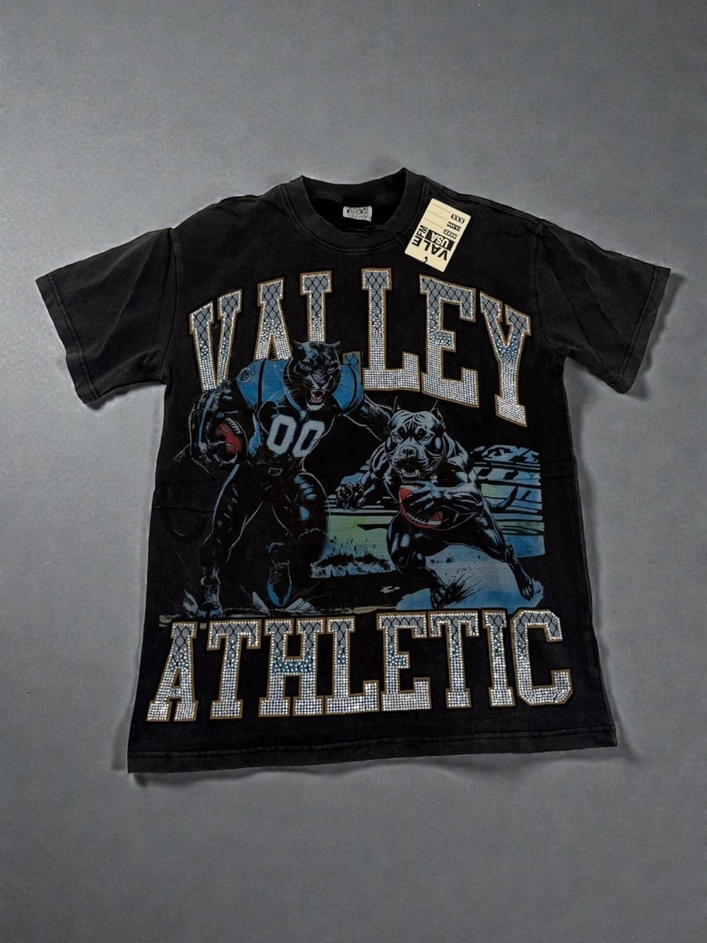 Valley Athletic Black Graphic Football Tee